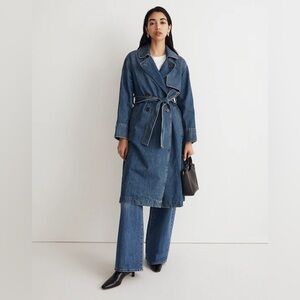 F26 Madewell Oversize Denim Trench Coat in Rensberry Wash